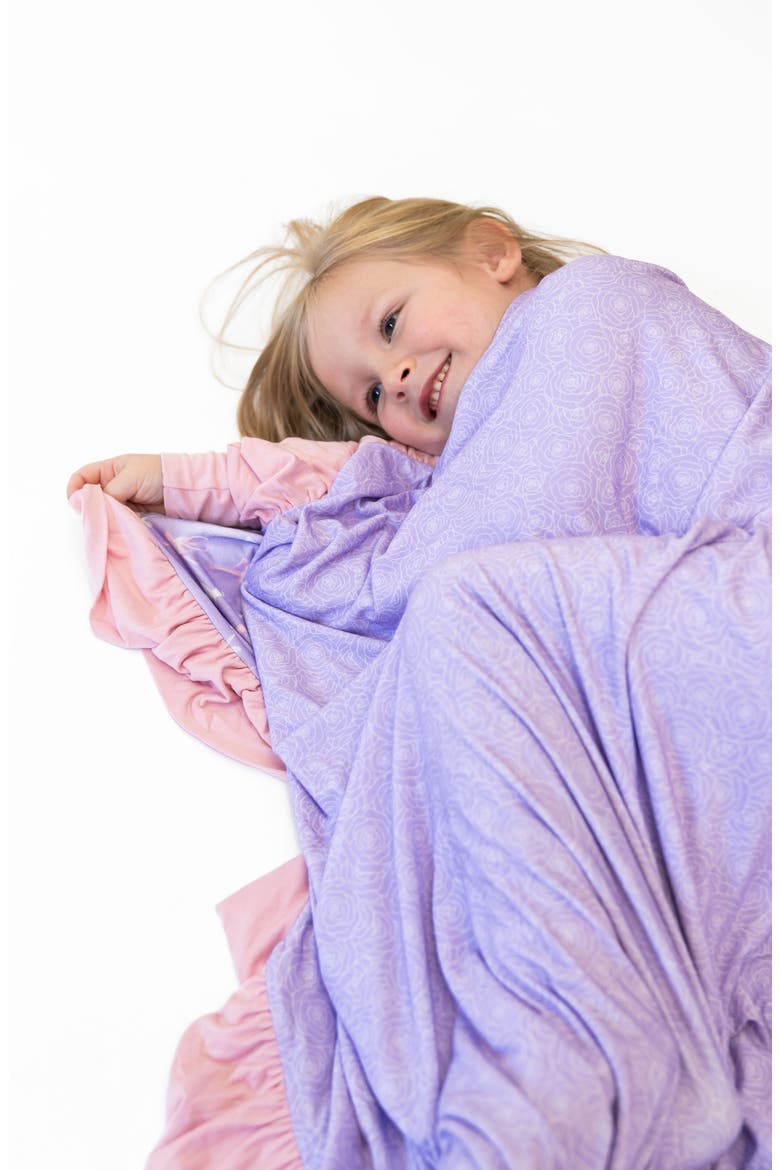 Lillian Ballerinas Ruffle Toddler Blanket, Alternate, color, Purple