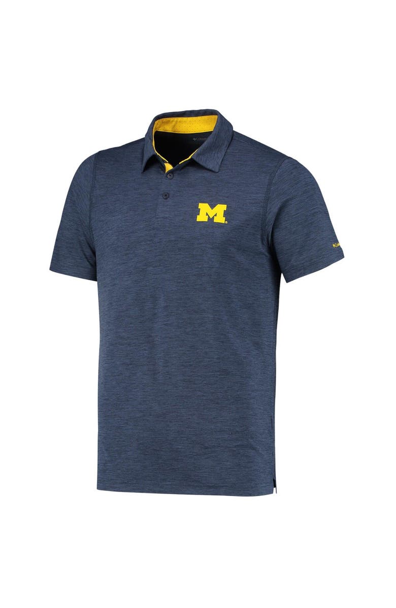 Columbia Men's Columbia Navy Michigan Wolverines Tech Trail Omni-Shade Polo, Alternate, color, Navy