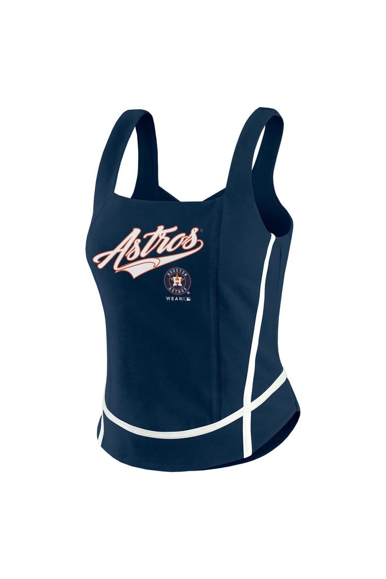 Women's WEAR by Erin Andrews  Navy Houston Astros Square Neck Tank Top, Alternate, color, Navy