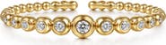 Gabriel & Co. Bujukan Graduating Bezel Diamond Beaded Cuff Bracelet