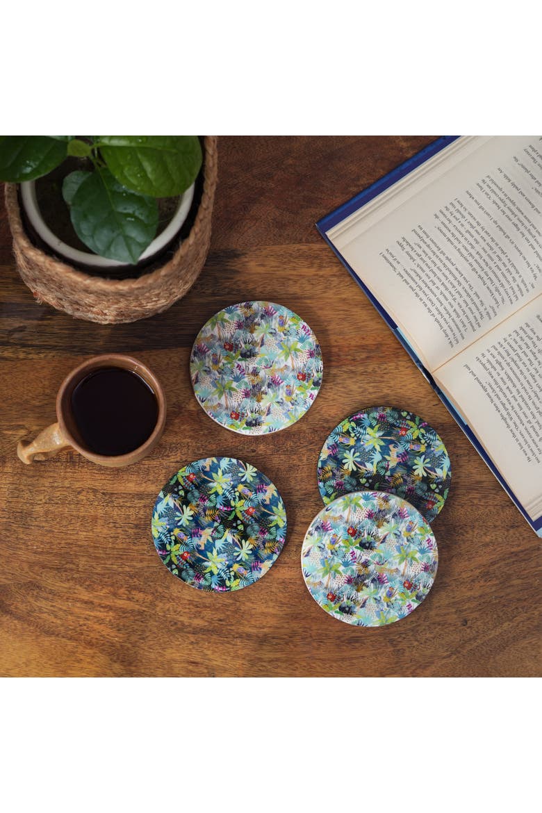 Jungle Bloom Coasters, Alternate, color, Jungle