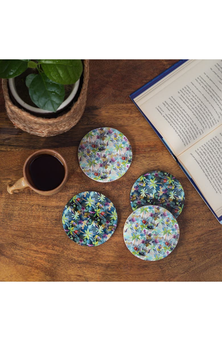 Mela Artisans Jungle Bloom Coasters, Alternate, color, Jungle