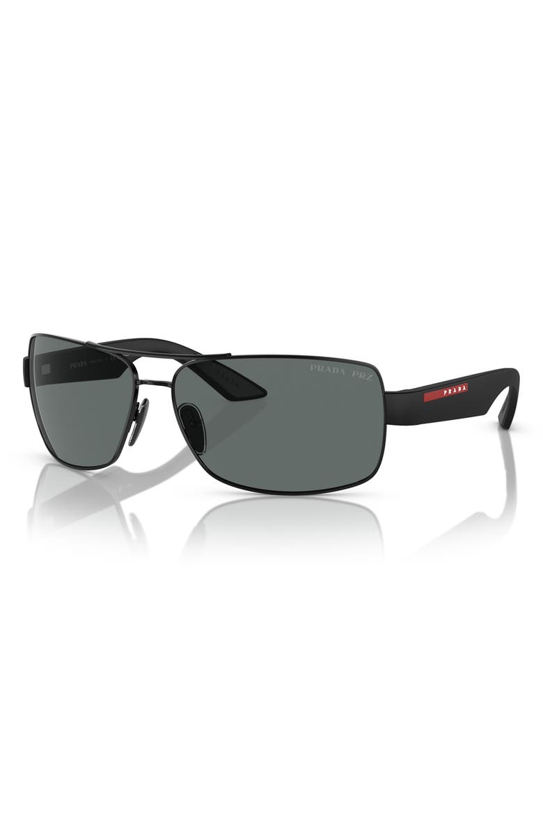 PRADA SPORT 65mm Oversize Polarized Pillow Sunglasses, Alternate, color,