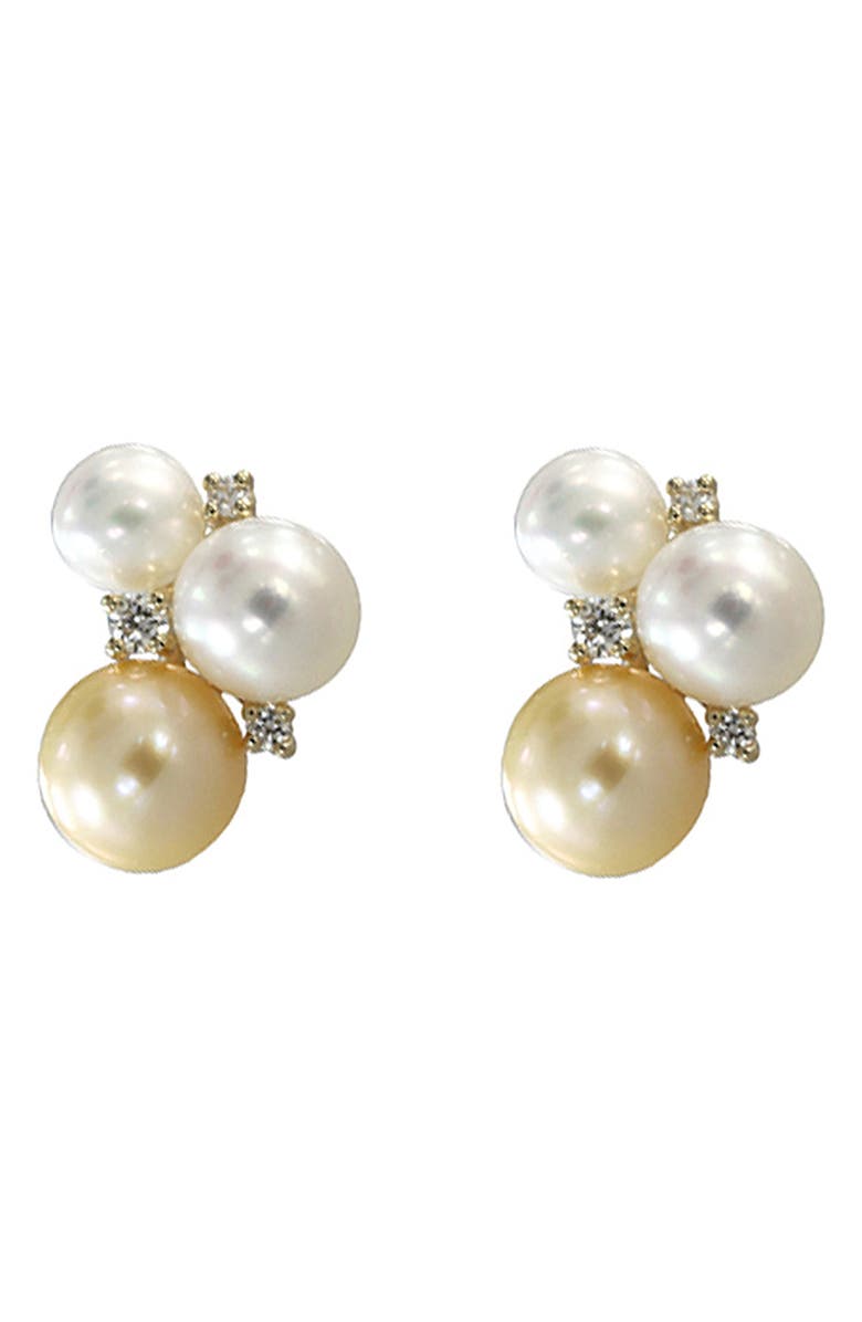 EFFY Diamond & 5-5mm Freshwater Pearl Stud Earrings, Alternate, color,