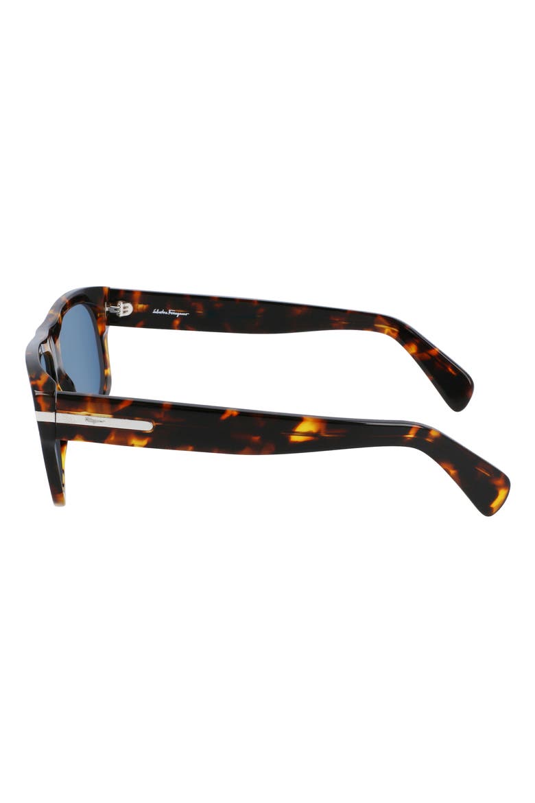 58mm Rectangular Sunglasses, Alternate, color, DARK TORTOISE/ BLUE