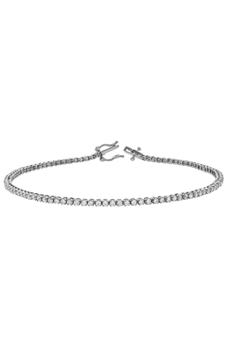 LuvMyJewelry Amora 1 Ct Lightweight 10K Gold Lab Grown Tennis Bracelet, Main, color, 10K White Gold
