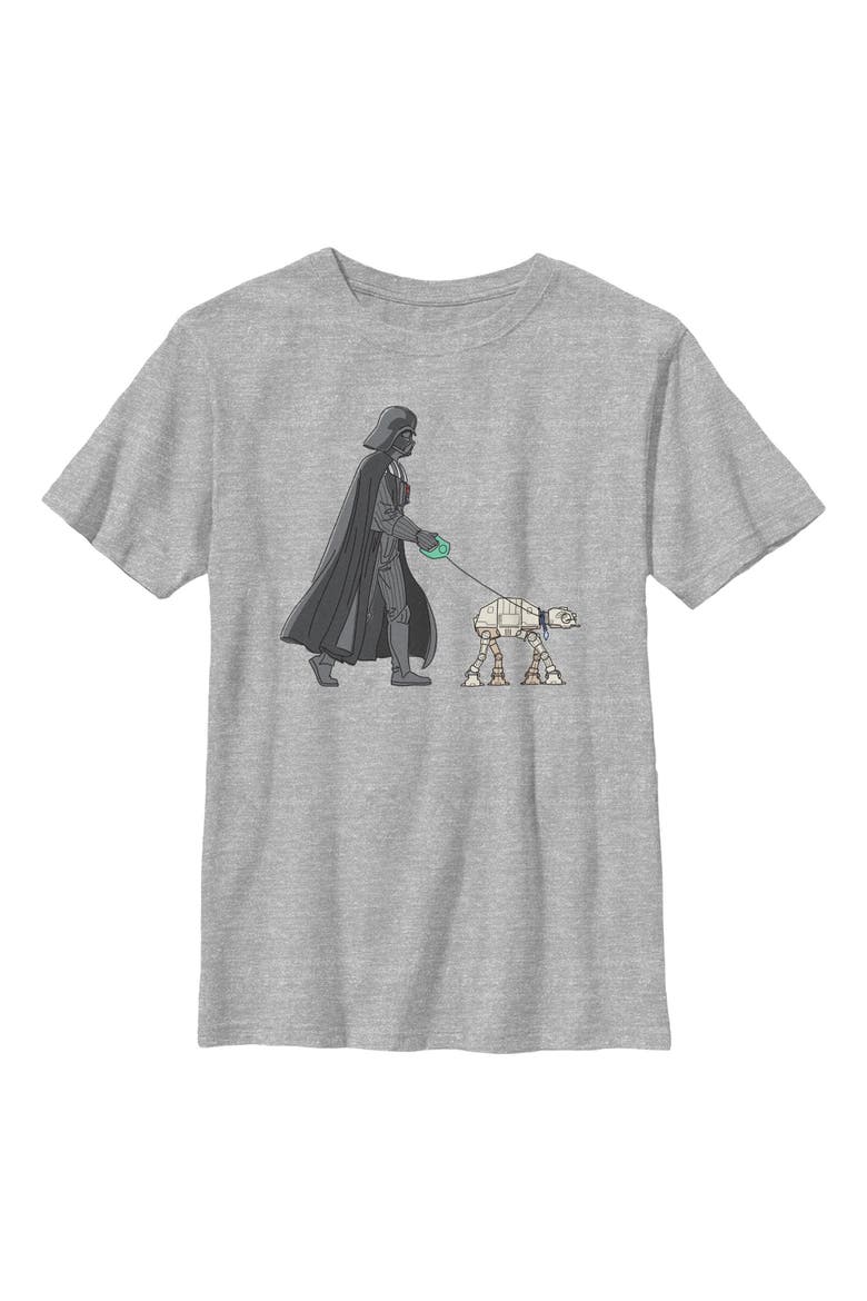 Boy's Star Wars A New Hope Darth Vader AT-AT Walking the Dog  Graphic T-Shirt, Main, color, Athletic Heather