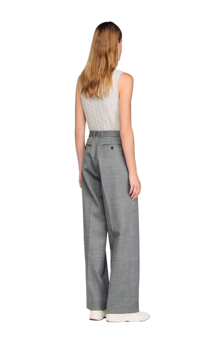 SANDRO Straight-leg trousers, Alternate, color, Grey