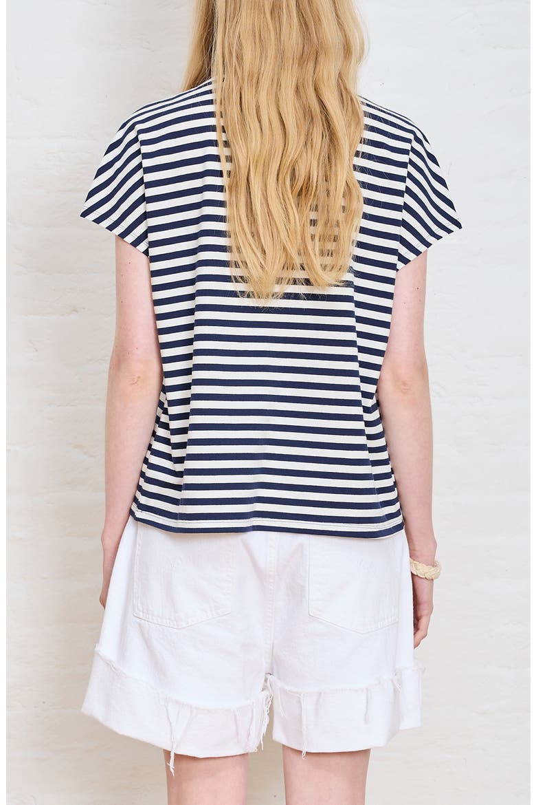 Drop Shoulder T-Shirt, Alternate, color, NAVY / WHITE STRIPE