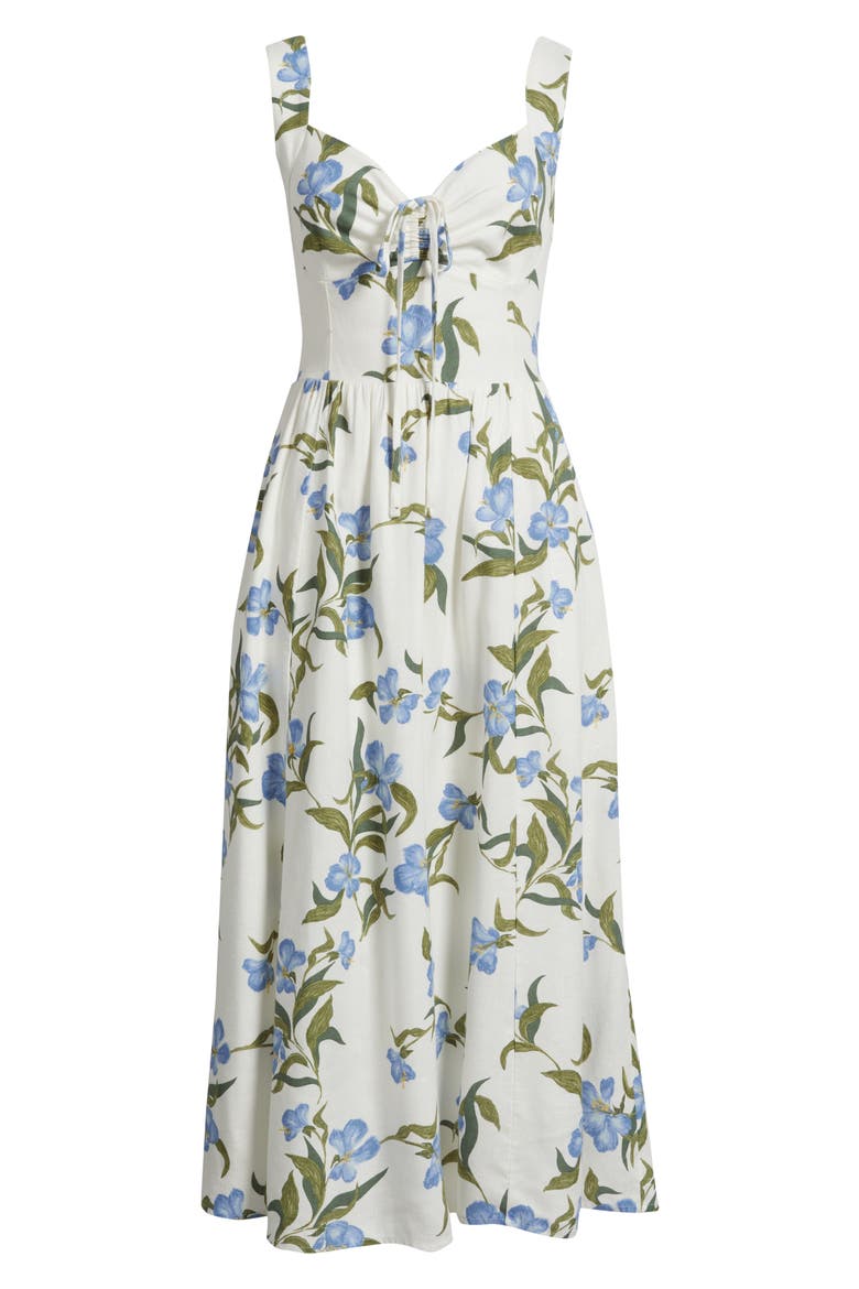 Floral Midi Dress, Alternate, color, BLUE POPPY PLAY