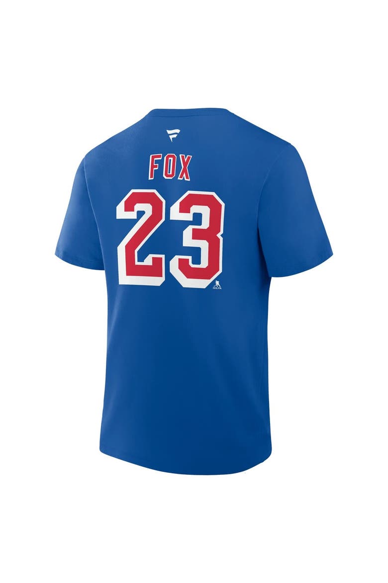 Men's Fanatics Adam Fox Blue New York Rangers Authentic Stack Name & Number T-Shirt, Alternate, color, Blue
