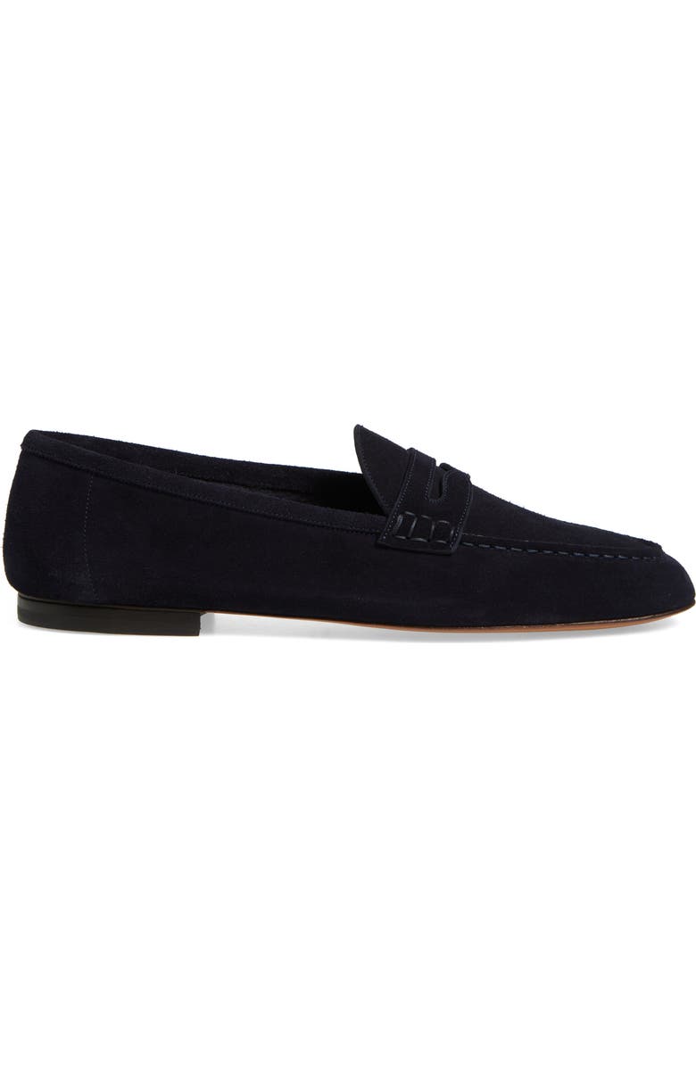 Ralph Lauren Purple Label Collins Suede Penny Loafer, Alternate, color, Classic Chairman Navy