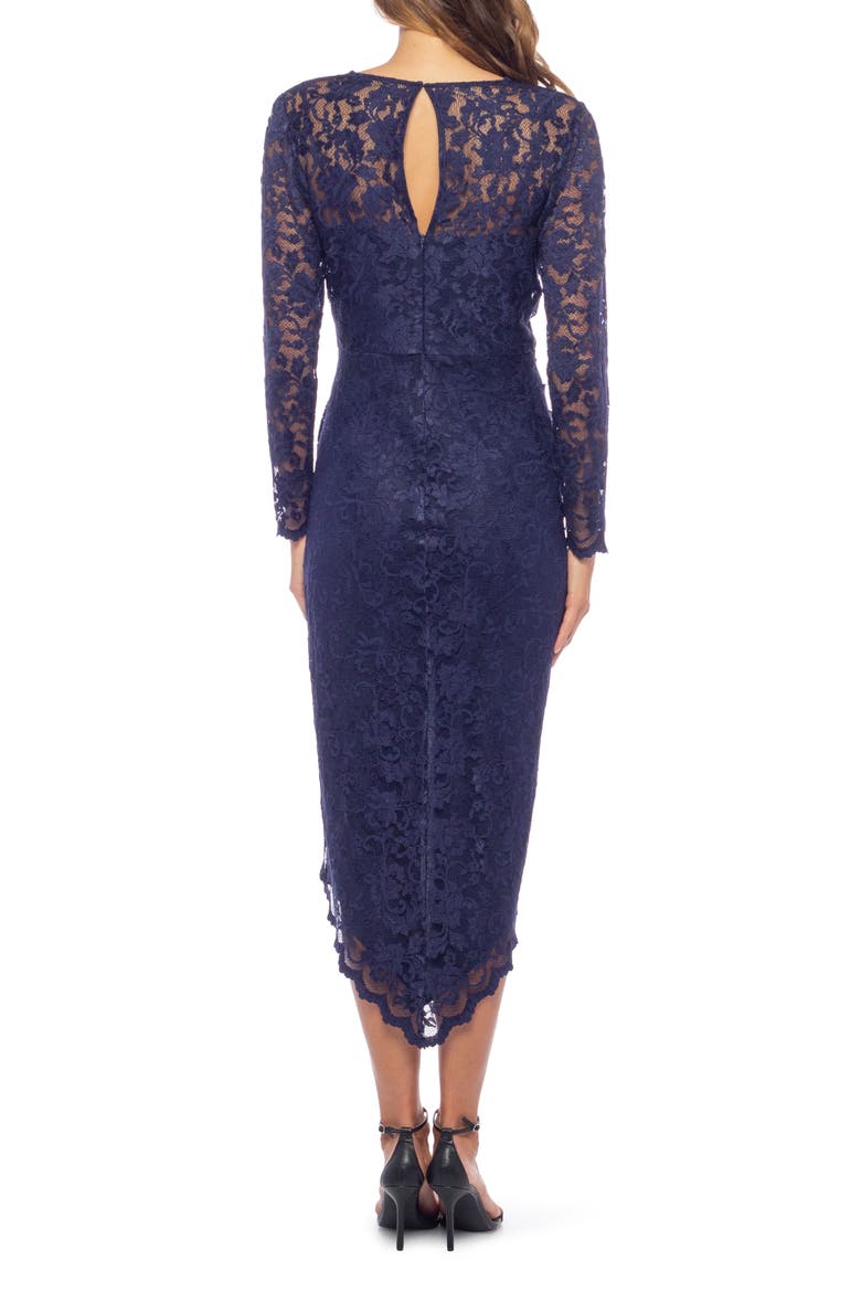 V-Neck Long Sleeve High-Low Dress, Alternate, color, NAVY