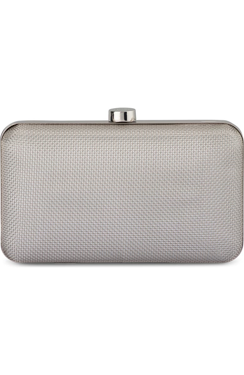 Olga Berg Jen Mesh Frame Clutch, Main, color, Silver