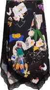 Desigual Floral Print Asymmetric Hem Skirt