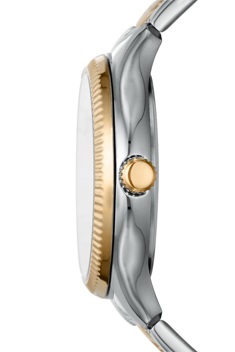 Rye Multifunction Two Tone Bracelet Watch, 36mm, Alternate, color, SILVER