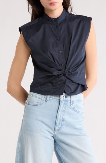 Rag & Bone Rita Sleeveless Poplin Shirt