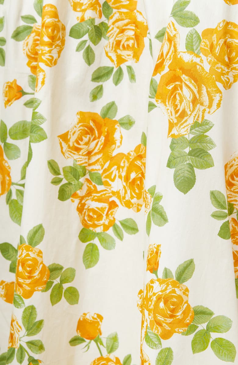 FLYING TOMATO Floral Midi Skirt, Alternate, color, Cream