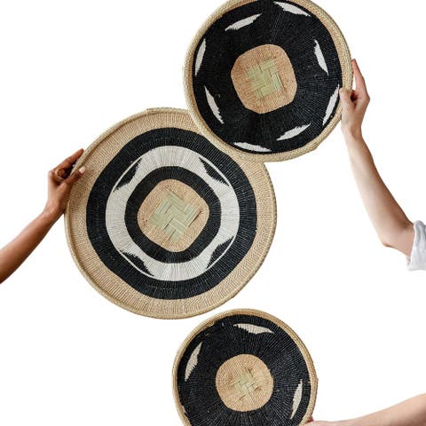 Nolyia Black Flat Basket - Set of 3