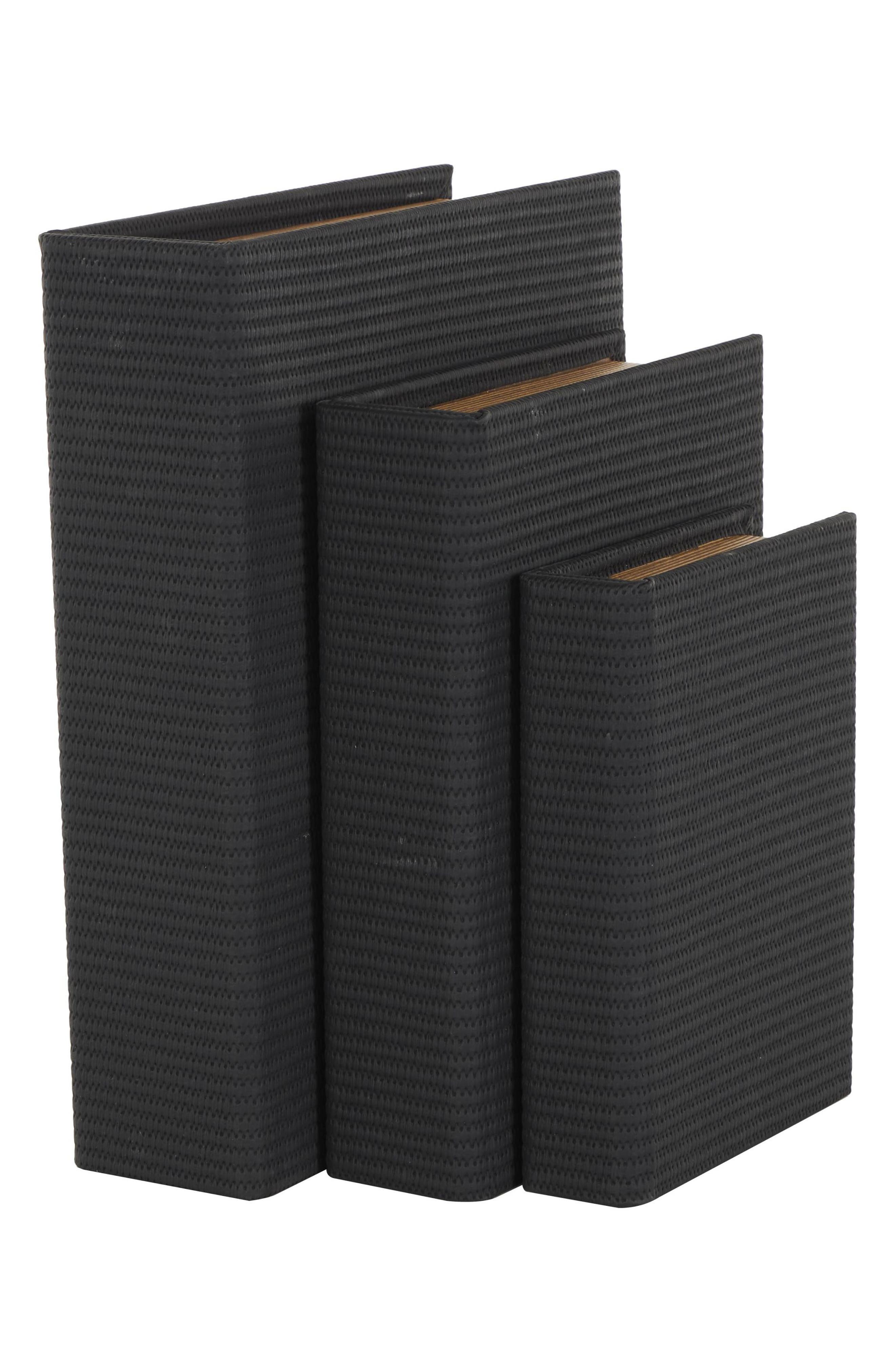 Set of 3 Faux Leather Book Boxes