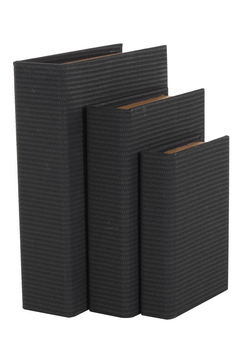 Set of 3 Faux Leather Book Boxes, Main, color, NO COLOR