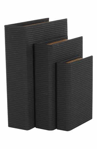 Set of 3 Faux Leather Book Boxes