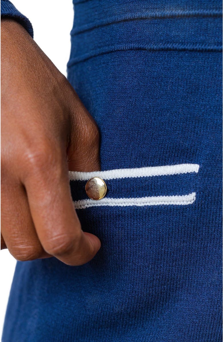 Hope & Henry Women's Tipped Button Front Sweater Dress, Alternate, color, Navy With White Tipping