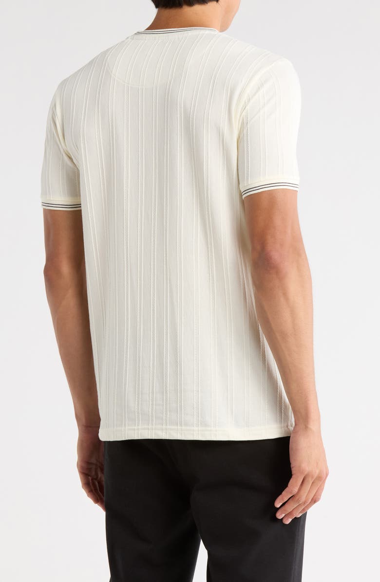 DENIM AND FLOWER Tipped Textured Crewneck T-Shirt, Alternate, color, Off White