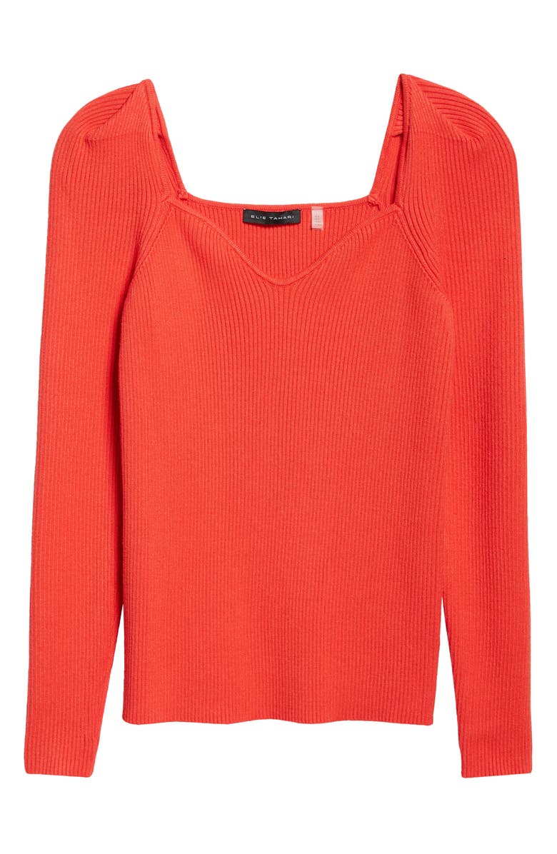 Elie Tahari The Soraya Rib Sweater, Alternate, color, Hibiscus