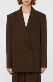 Weekend Max Mara Ginseng Double Breasted Virgin Wool Blazer