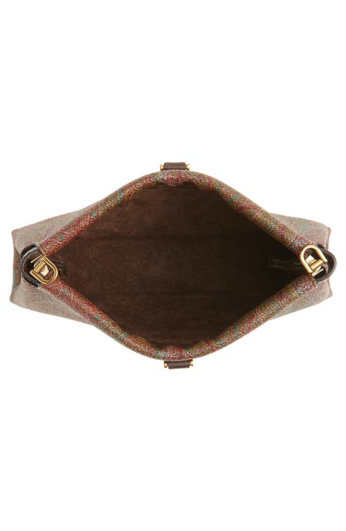 Etro Arnica Coated Canvas Wallet On A Chain In Brown