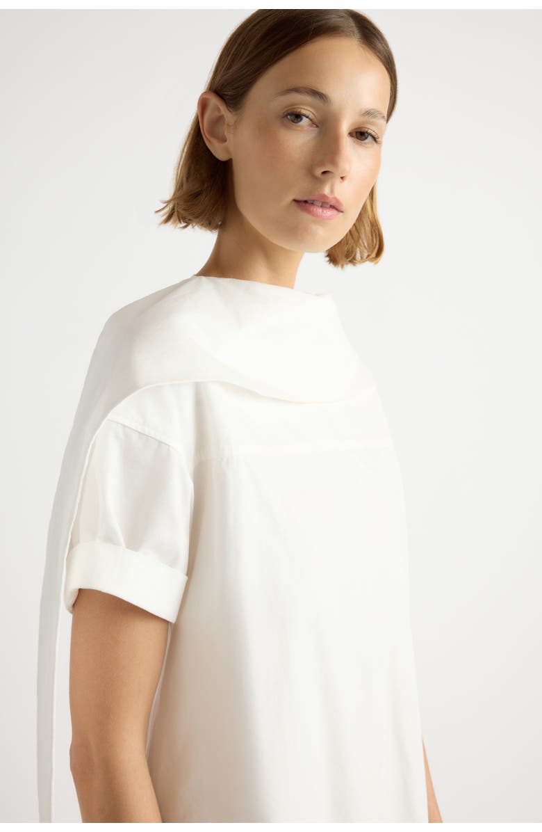 Modern Citizen Babba Shirred Scarf-Neck Dress, Alternate, color, White