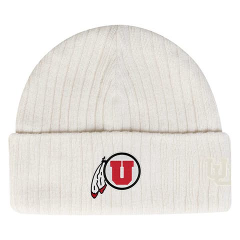 Men
s Under Armour  Stone Utah Utes Sideline Halftime Shallow Cuffed Knit Hat