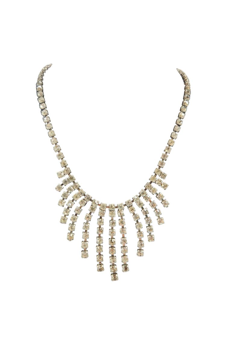 MADISON BEVERLY HILLS Vintage 1940-1950s Stream Rhinestone Centerpiece Necklace, Main, color,