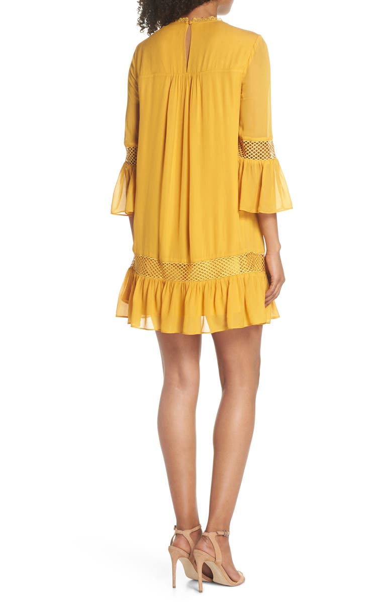 Ever New Embroidered Yoke Trapeze Dress, Alternate, color,