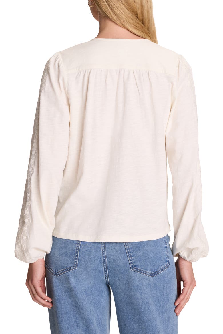 Embroidered Poet Top, Alternate, color, COCONUT