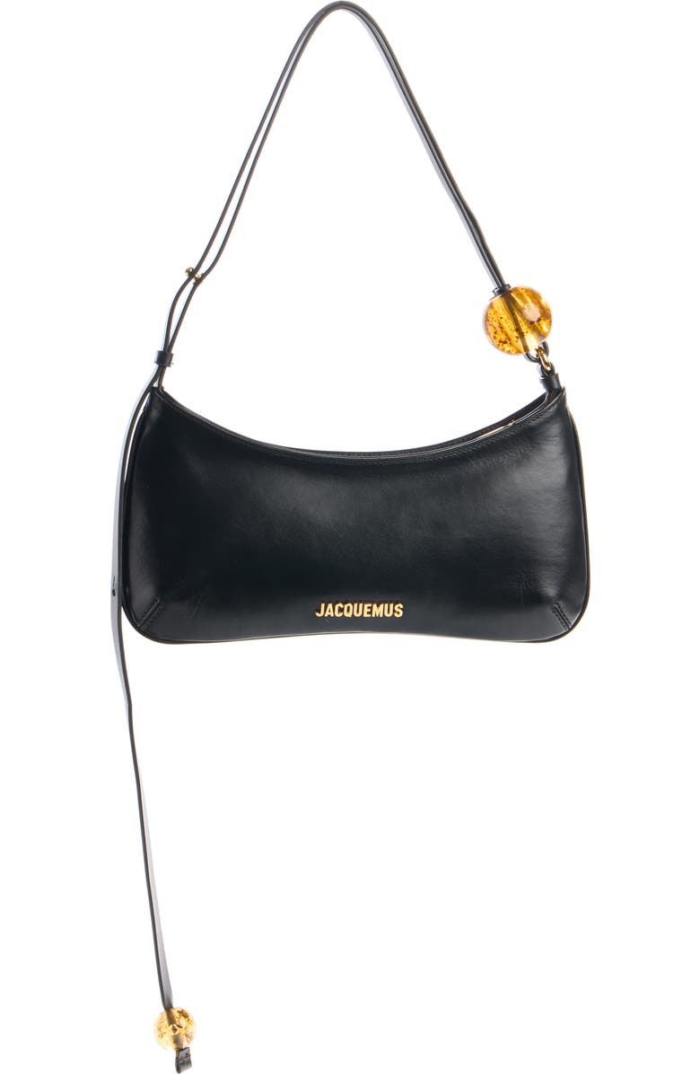 Jacquemus Le Bisou Perle Leather Shoulder Bag, Main, color, Black 990