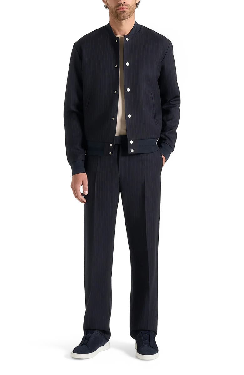 Manière De Voir Joseph Regular Fit Pinstripe Tailored Trousers, Alternate, color, Navy