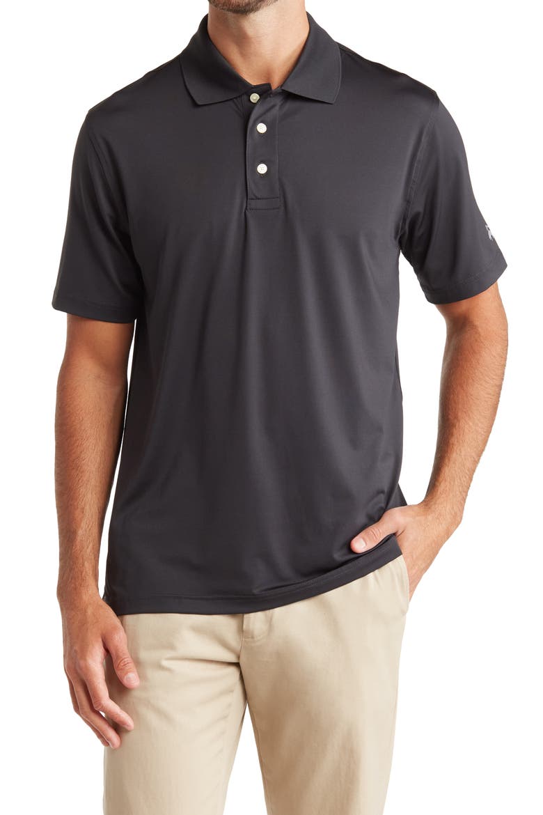 Short Sleeve Knit Polo, Main, color, BLACK