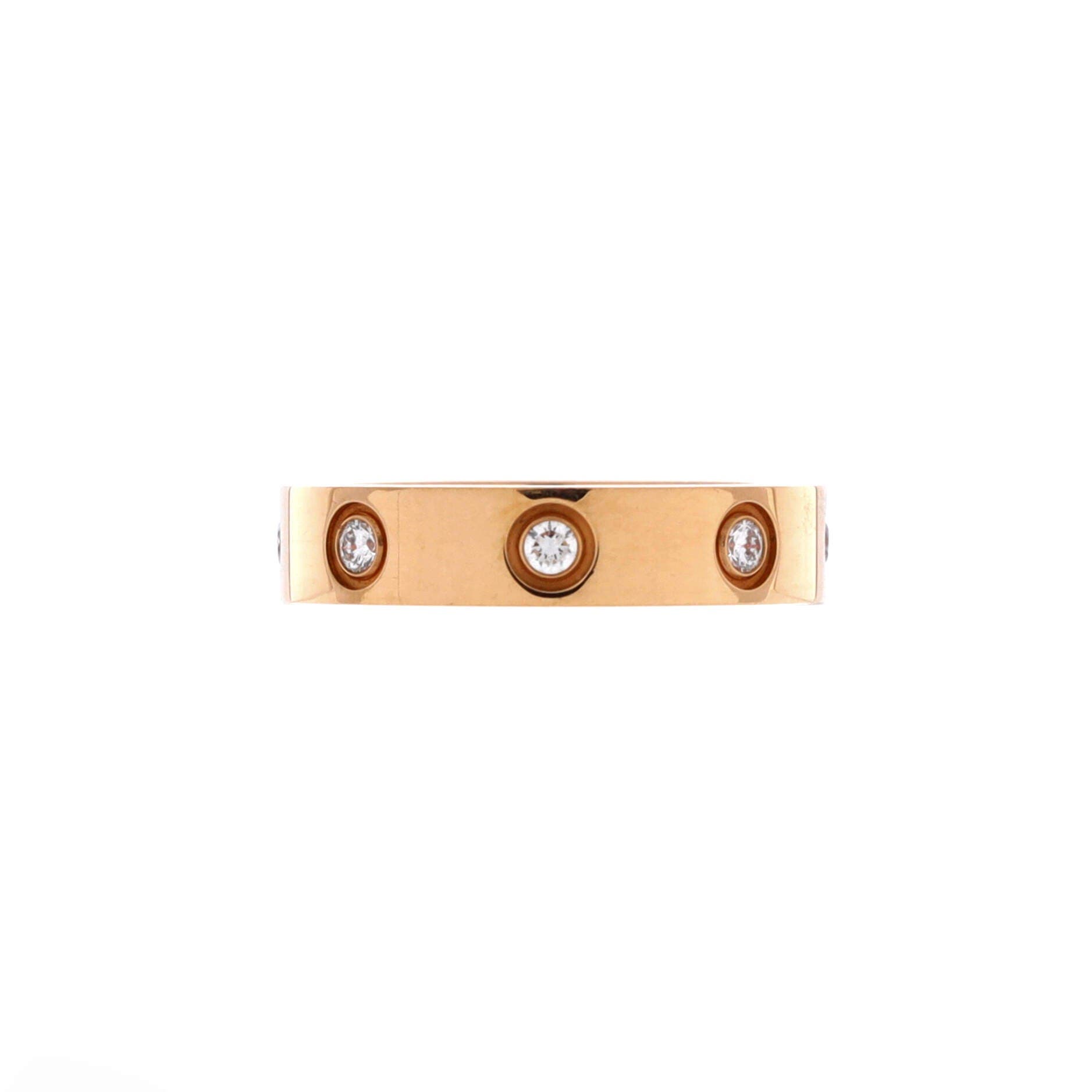 Love Wedding Band 8 Diamonds Ring 18K Rose Gold with Diamonds, Main, color, Metallic Gold