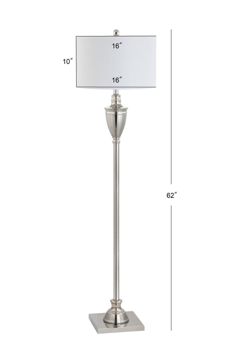 JONATHAN Y Othello 62" Metal LED Floor Lamp, Polished Nickel, Alternate, color, Polished Nickel