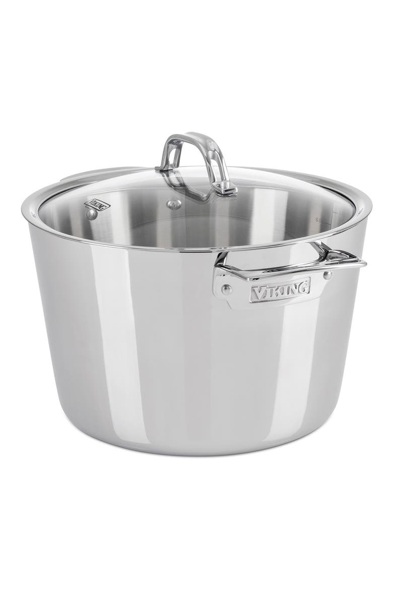Contemporary 8-Quart Stainless Steel Stock Pot, Main, color, STAINLESS STEEL