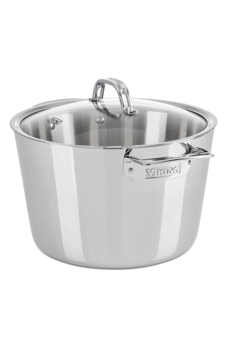 Viking Contemporary 8-Quart Stainless Steel Stock Pot, Main, color, Stainless Steel