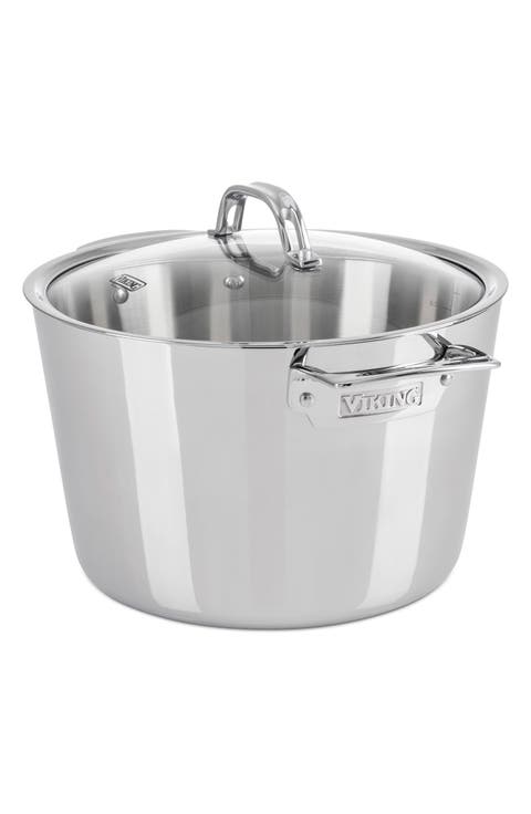Contemporary 8-Quart Stainless Steel Stock Pot