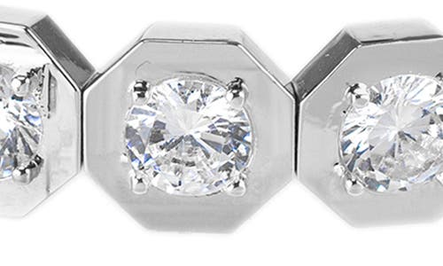 Cz By Kenneth Jay Lane Hexagon Cubic Zirconia Stretch Bracelet In Metallic