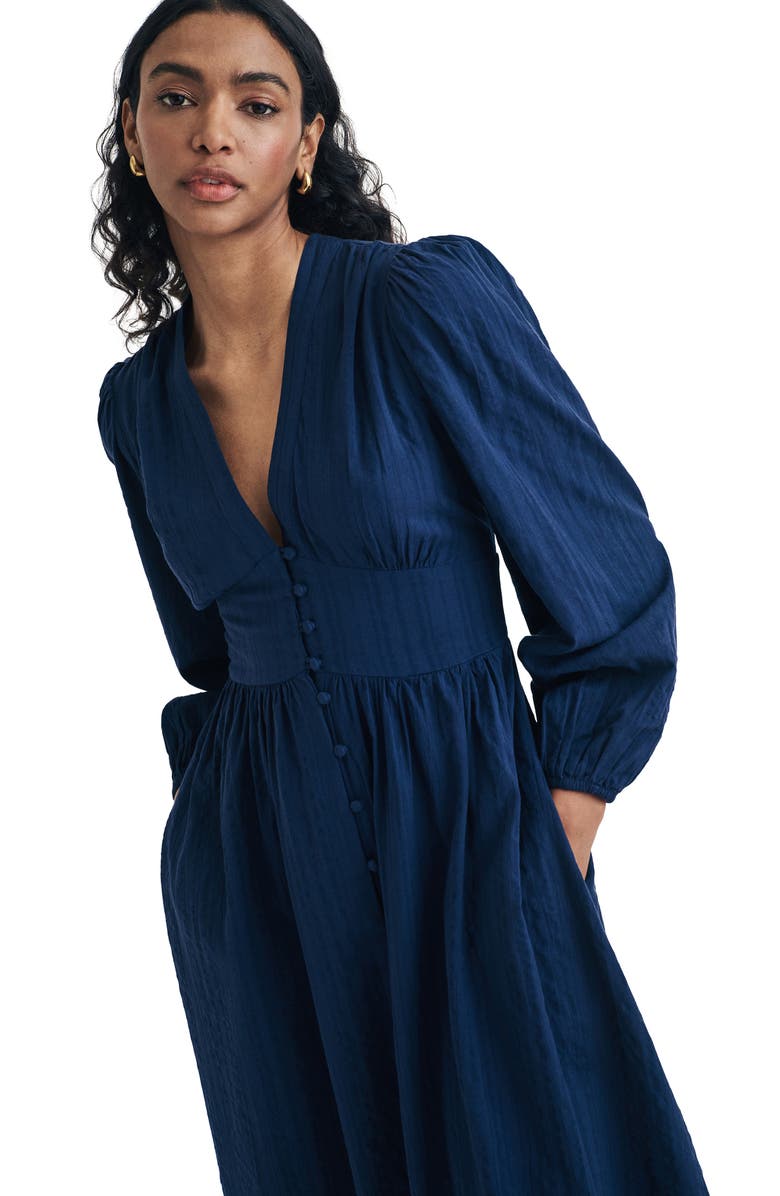 Nobody's Child Starlight Long Sleeve Cotton Midi Dress, Alternate, color,