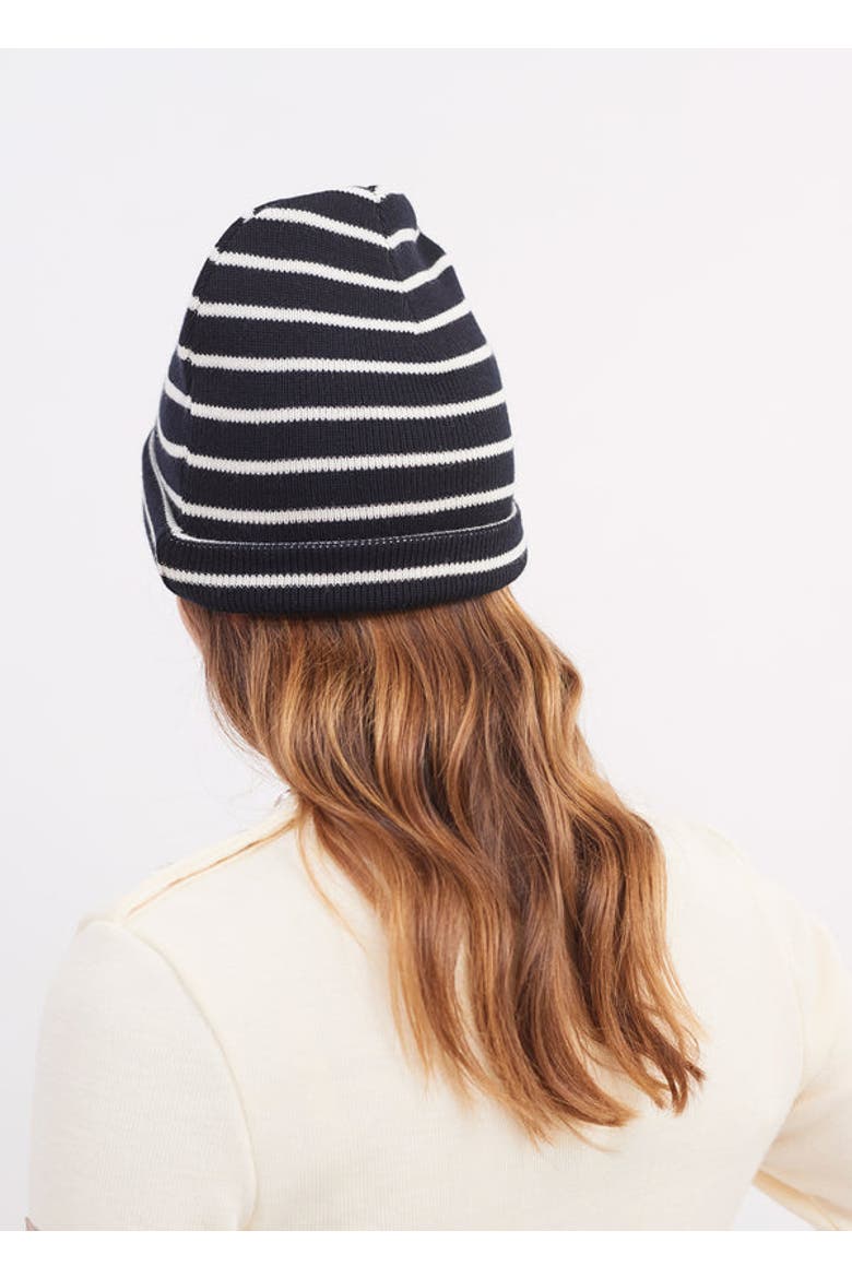 CARTIER - Nautical Striped Beanie, Alternate, color, NAVY / IVORY