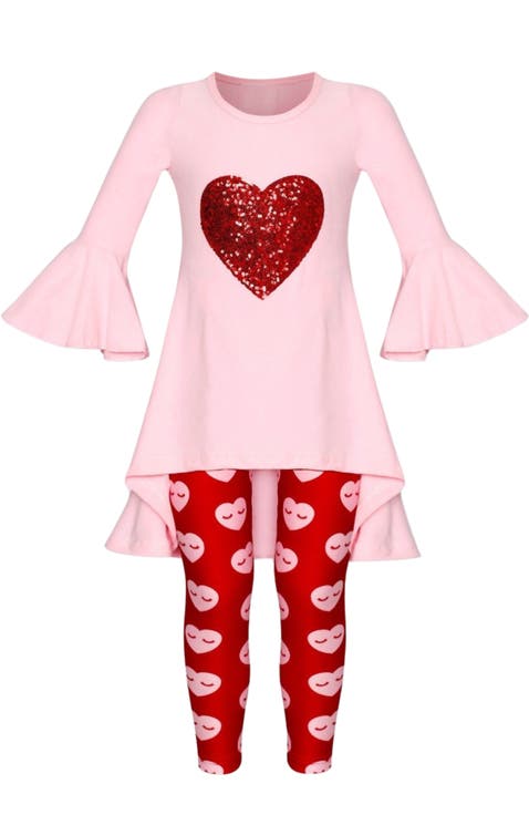 Totally Yours Heart Tunic and Legging Set (Toddler, Little Kid & Big Kid)