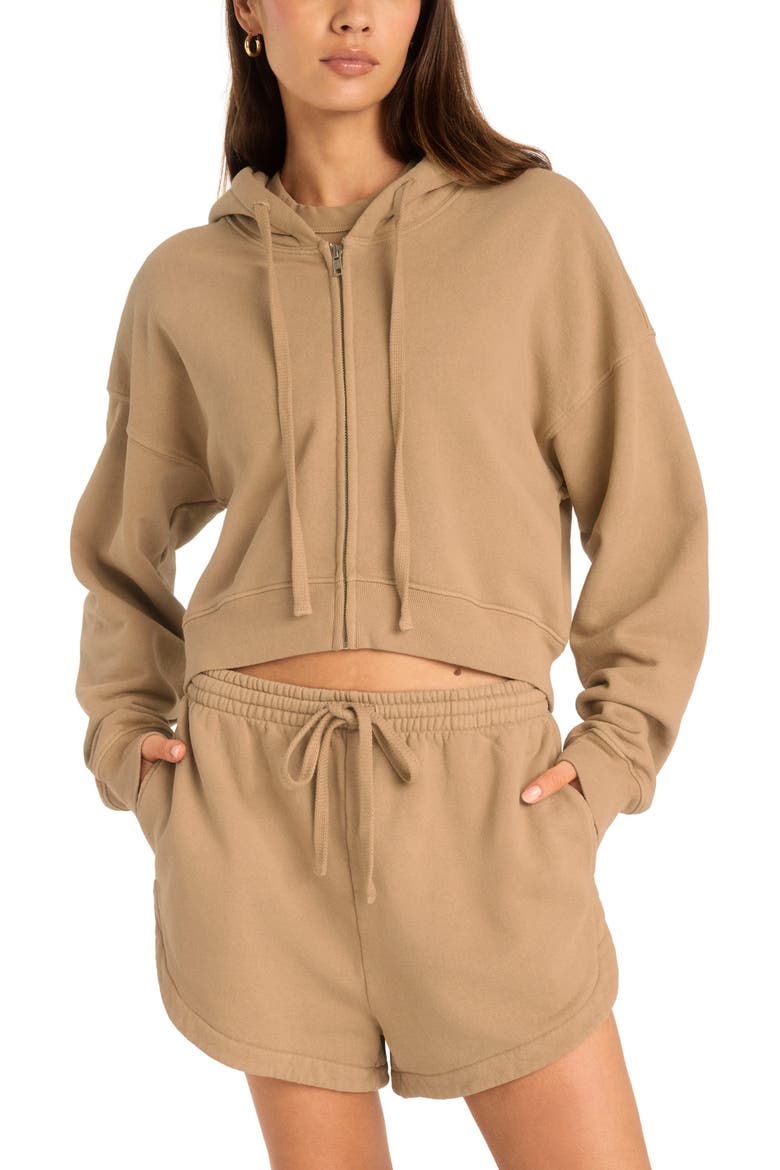 Dawn Cotton Drawstring Shorts, Alternate, color, LATTE