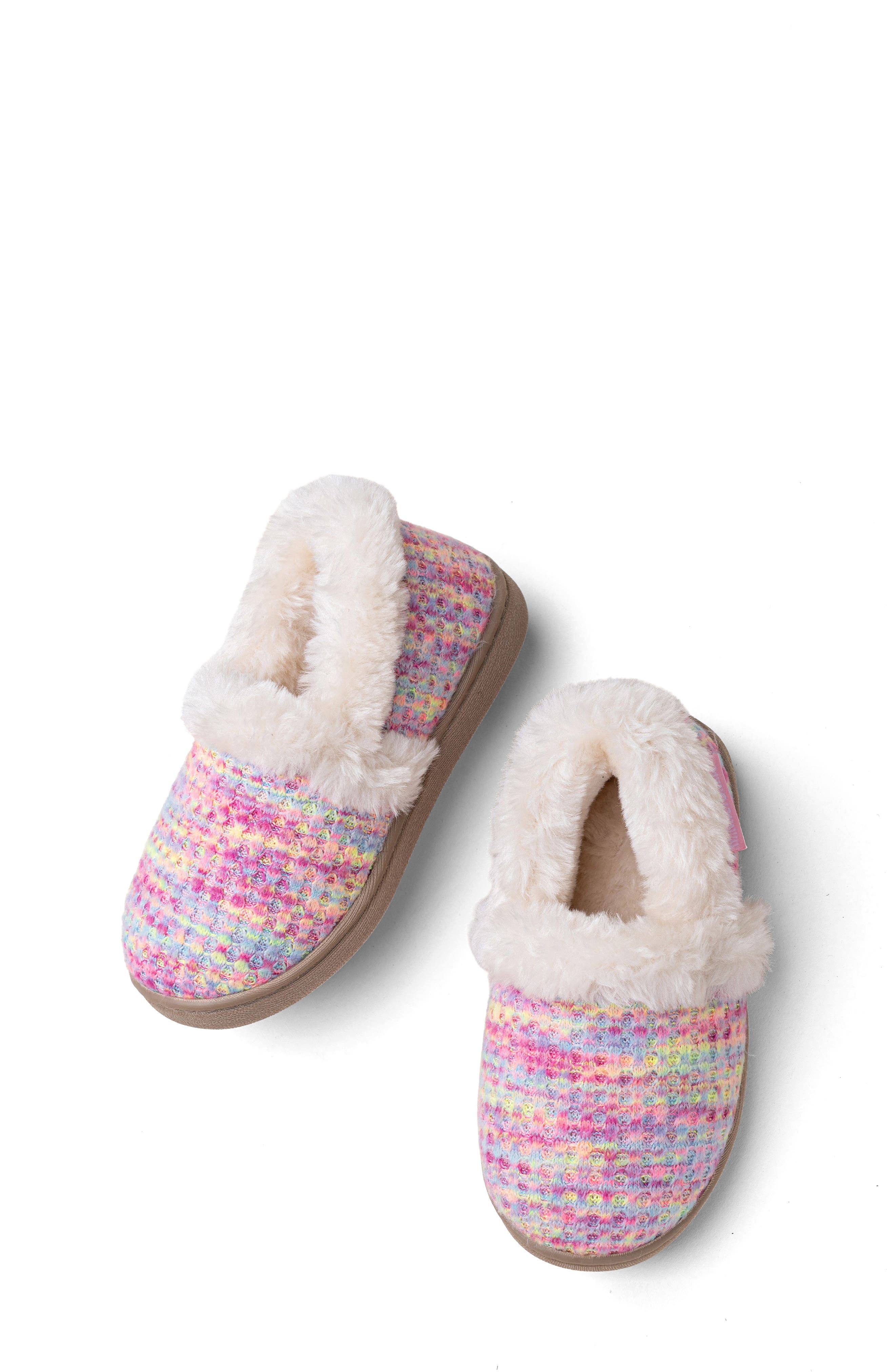 Minnetonka Kids' Daina Faux Fur Lined Slipper, Alternate, color, Bright Multi